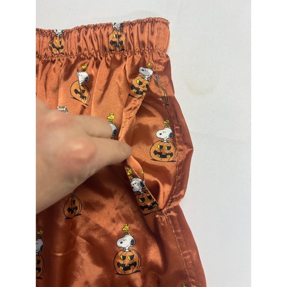 American Eagle Peanuts Snoopy Fall 2024 Satin Shorts M Halloween Pumpkins - Picture 3 of 11